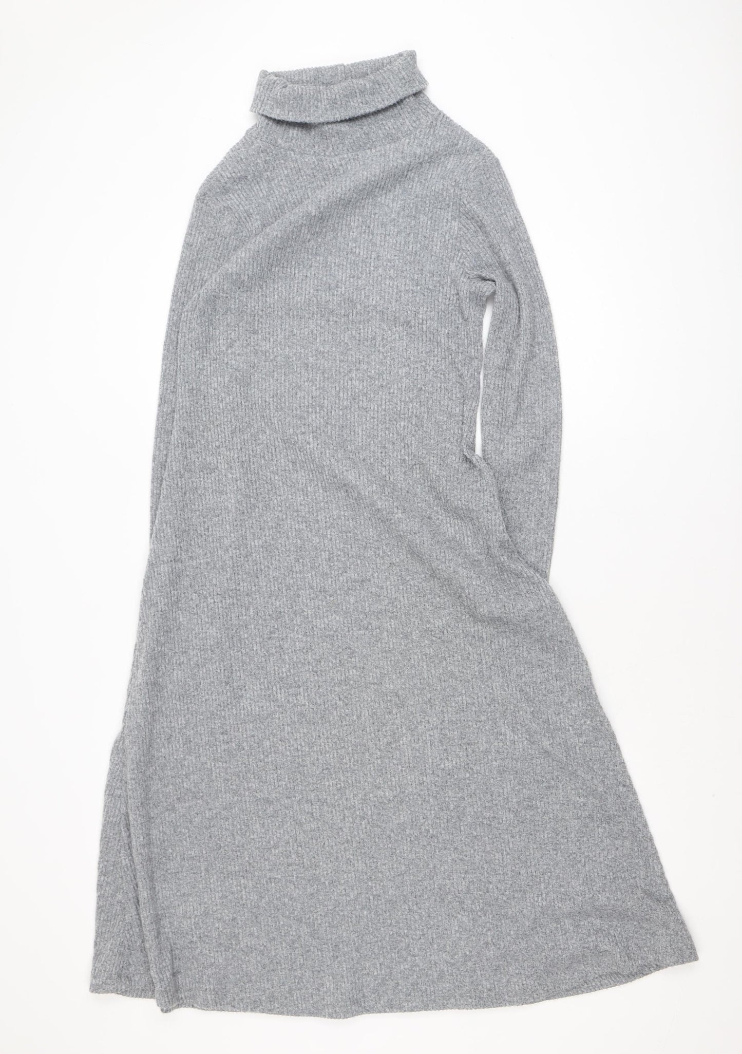 Dunnes Stores Women’s Grey Knit Roll Neck Sweater Dress Size 8