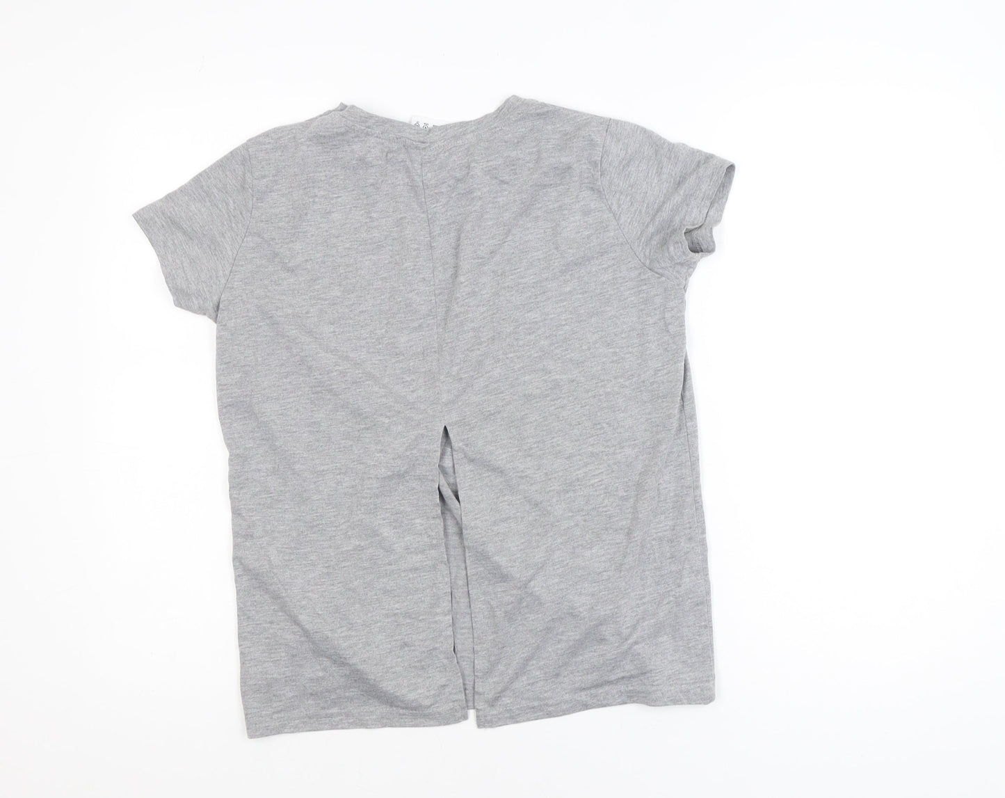 Disney Women’s Grey Mickey Mouse T-Shirt Size 8 Short Sleeve Casual