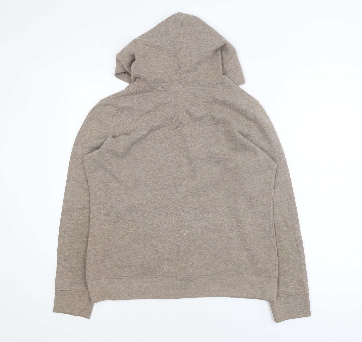 GAP Women Beige Pullover Hoodie Medium Logo Casual Soft Fleece