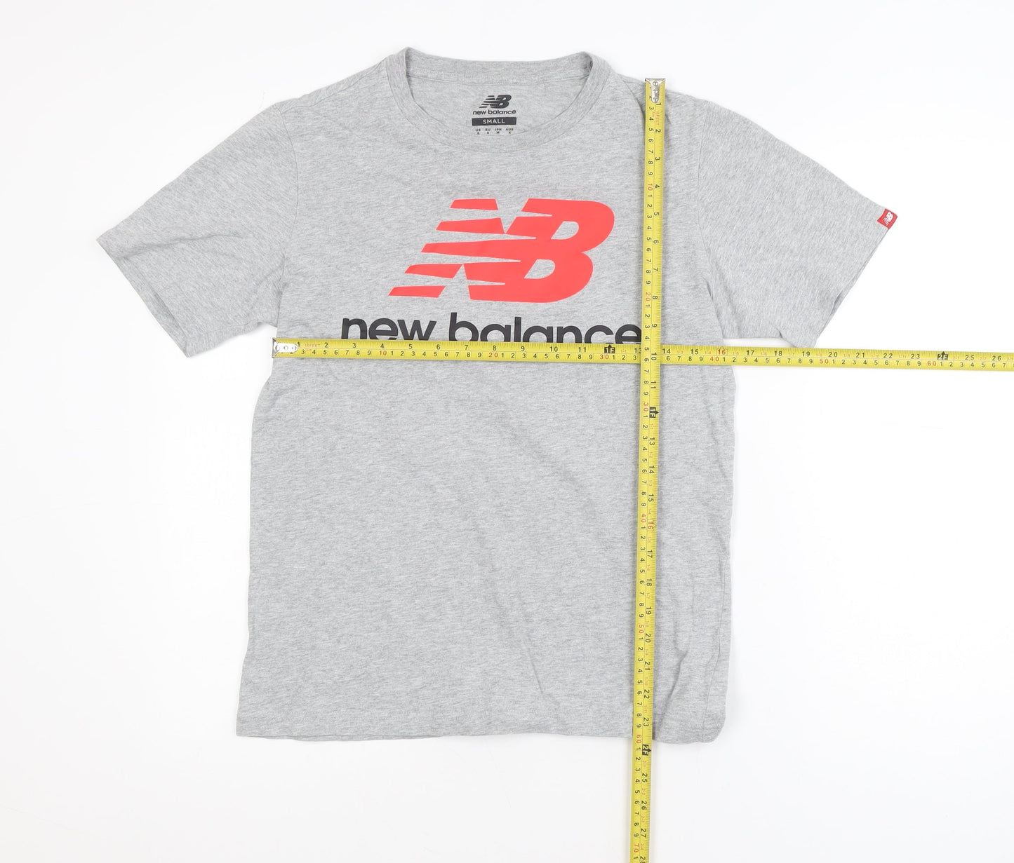 New Balance Men's Grey Small Graphic Sports Cotton T-Shirt