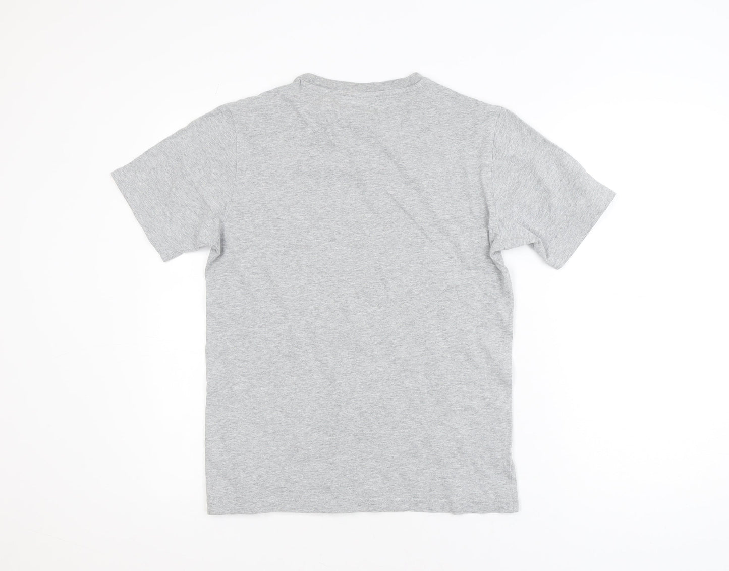 New Balance Men's Grey Small Graphic Sports Cotton T-Shirt