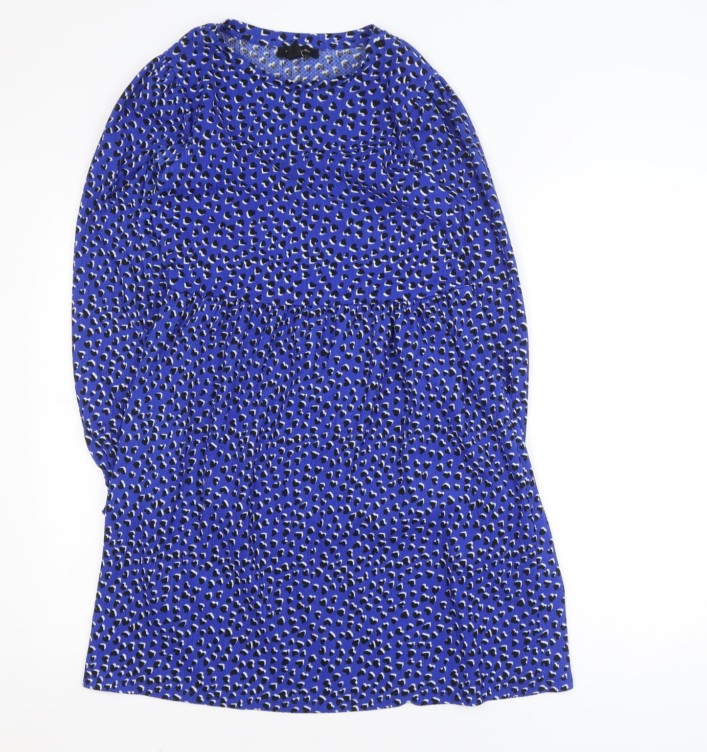 New Look Women Blue Animal Print A-Line Dress Size 8