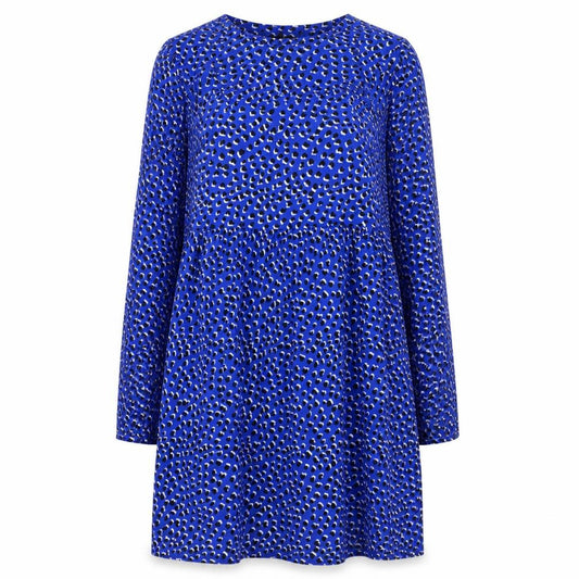 New Look Women Blue Animal Print A-Line Dress Size 8