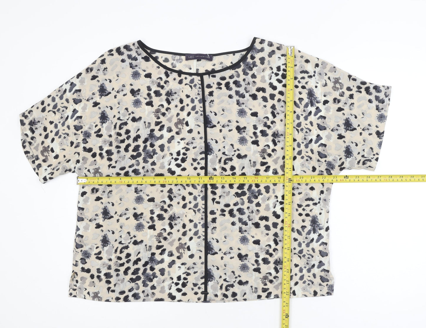 Marks and Spencer Women’s Beige Animal Print Blouse Size 14