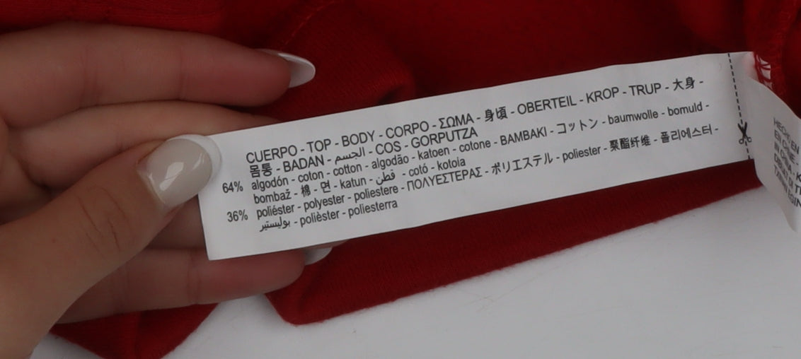 Zara Women Red Roll Neck Pullover Jumper Size 12