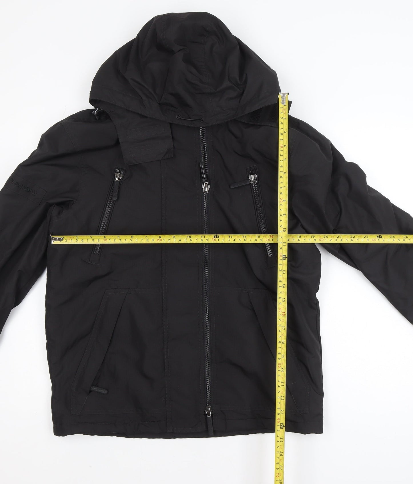 Superdry Men's Black M Puffer Jacket Hooded Waterproof Windproof