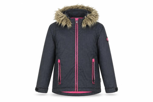 Surfanic Girls Grey Fur Trim Hooded Winter Puffer Jacket 8 Years