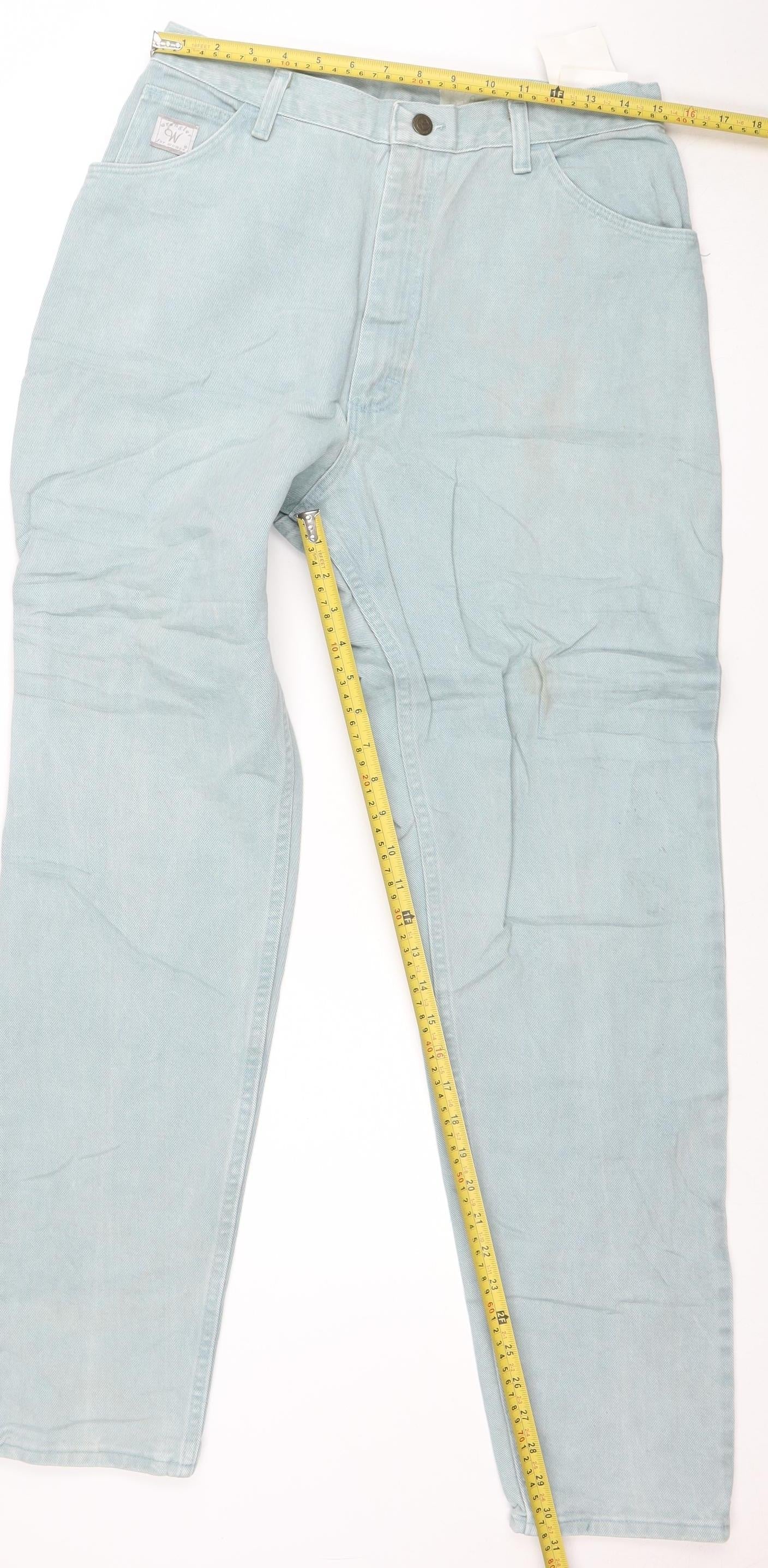 Wrangler Women’s Blue 14 Straight Leg Denim Jeans 32L 100% Cotton