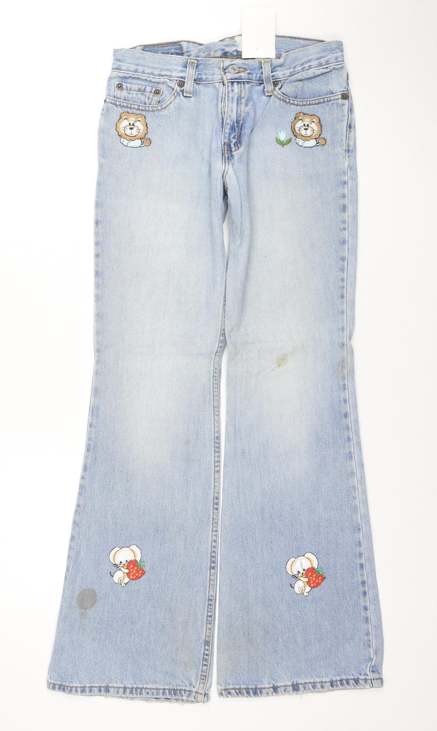 Levi's 514 Womens Light Blue Flared Jeans Size 4 Low Rise Denim