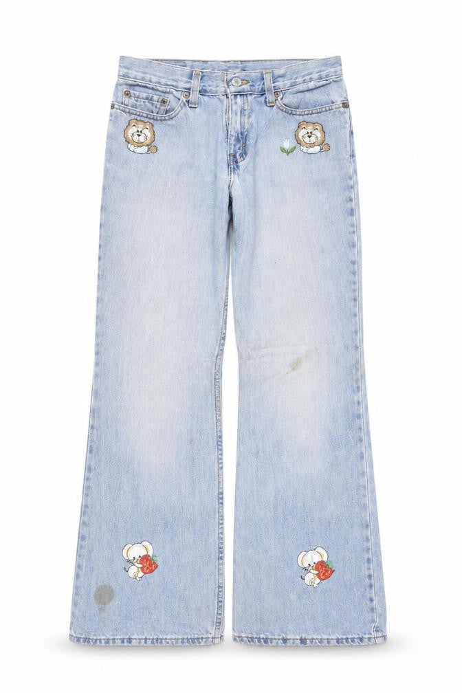 Levi's 514 Womens Light Blue Flared Jeans Size 4 Low Rise Denim