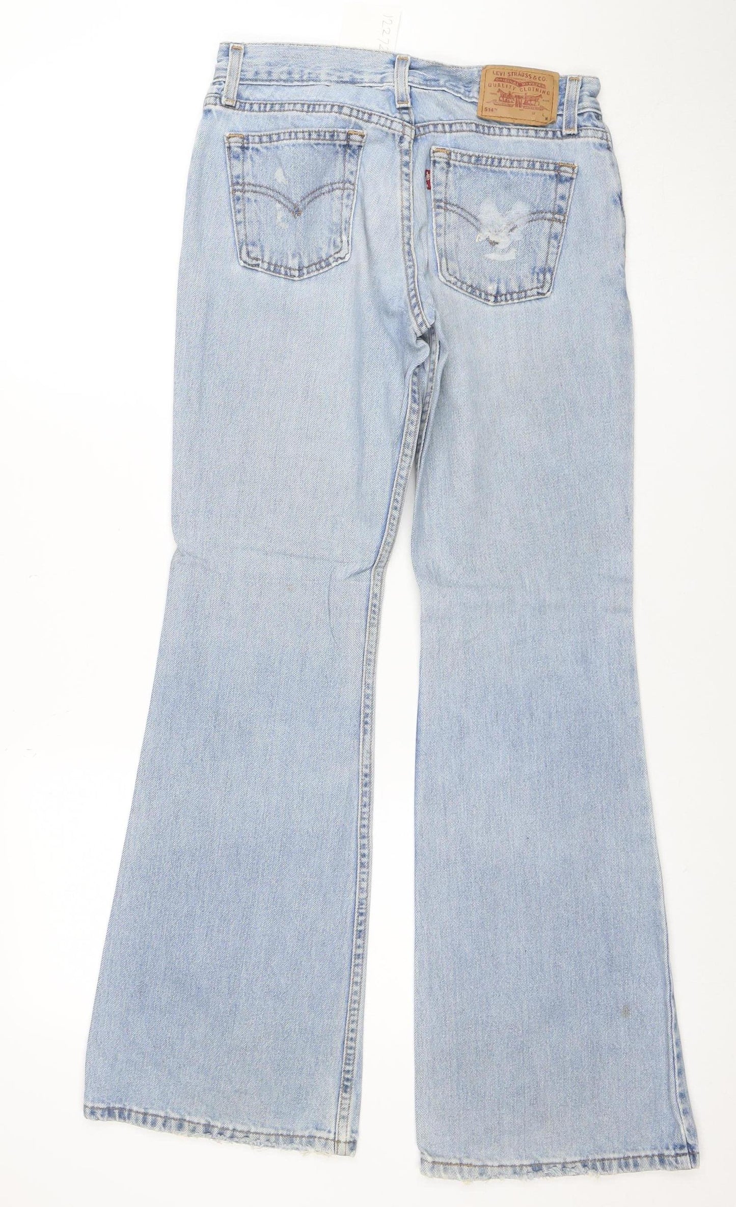 Levi's 514 Womens Light Blue Flared Jeans Size 4 Low Rise Denim