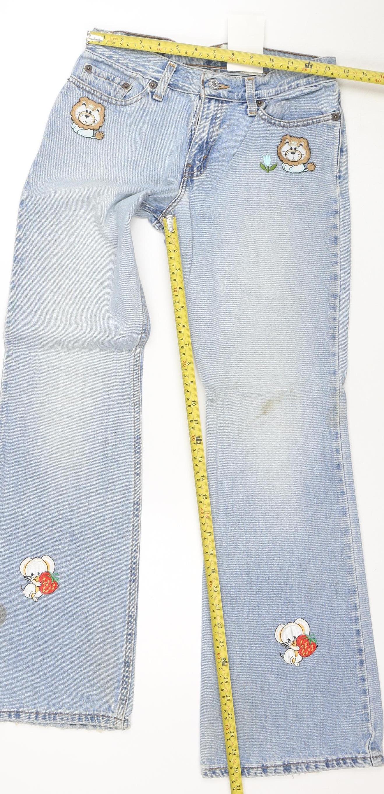Levi's 514 Womens Light Blue Flared Jeans Size 4 Low Rise Denim