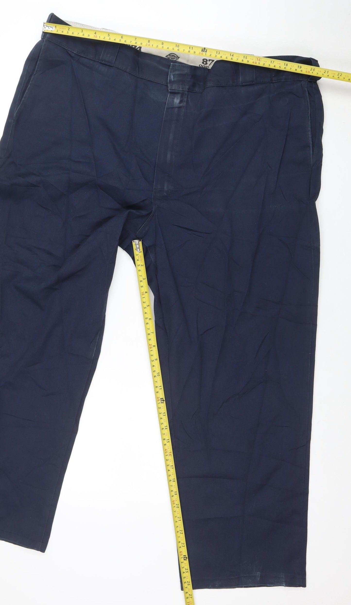 Dickies Men's Blue 44x32 Regular Fit Work Chino Trousers