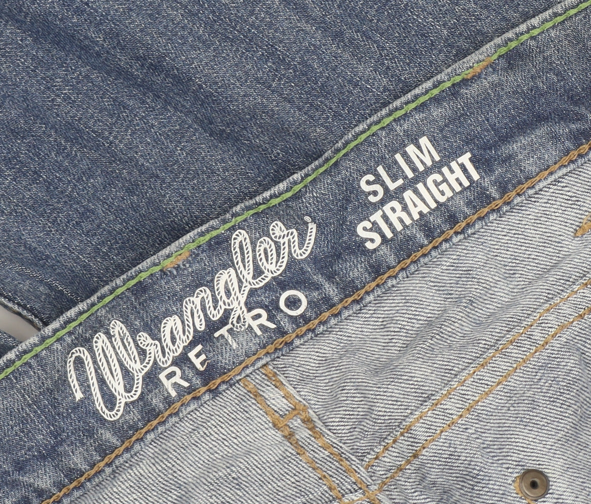 Wrangler Retro Men's Blue Slim Straight Denim Jeans W34 L32