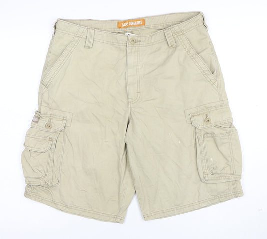 Lee Dungarees Men's Beige 34 Cargo Shorts Cotton Regular Fit