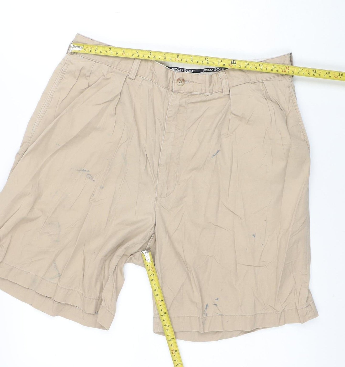 Polo Golf Men’s Beige Chino Shorts Size 36 Regular Fit Cotton