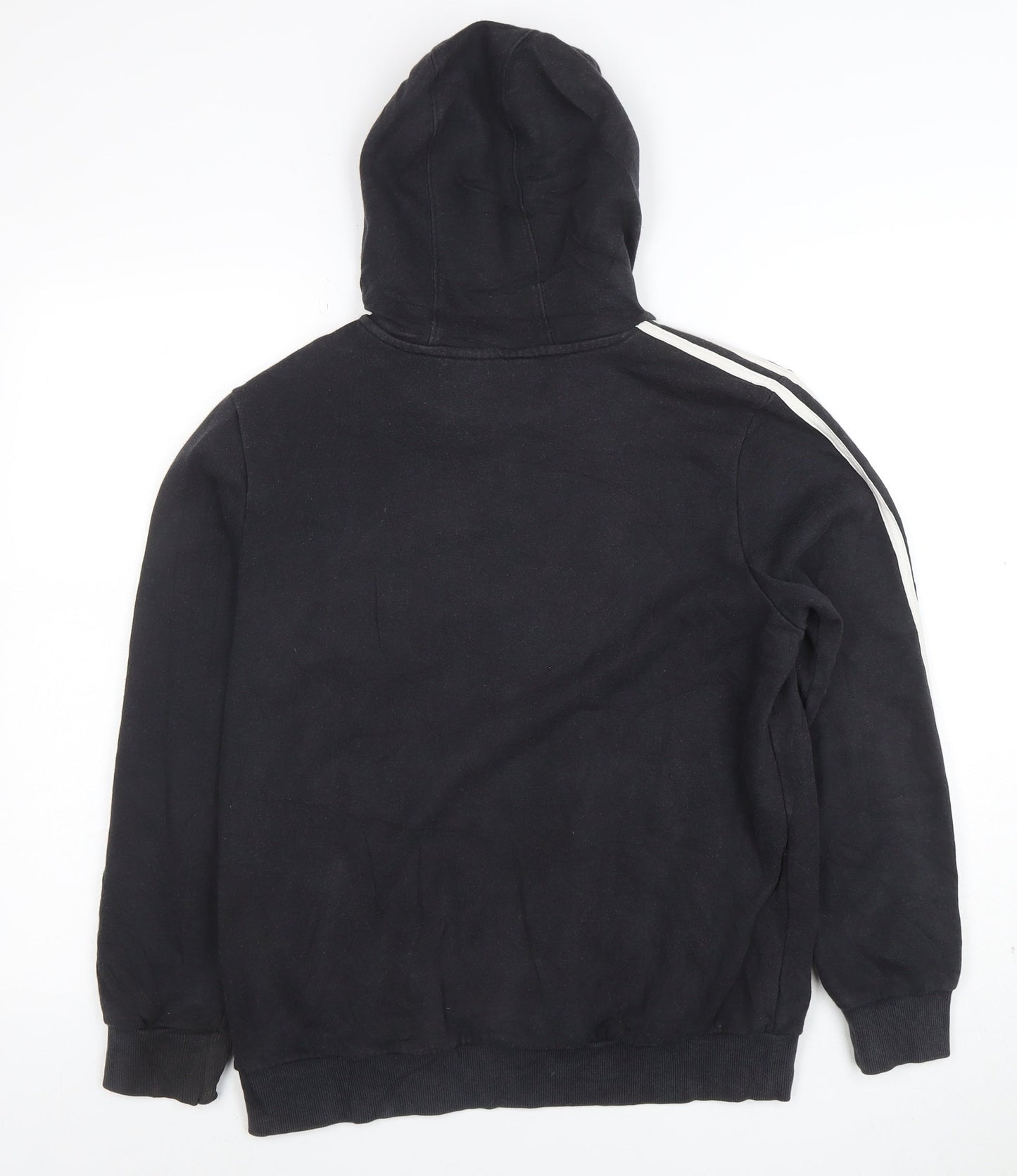 Adidas Boys Black Pullover Hoodie 13-14 Years Cotton Blend Sportswear
