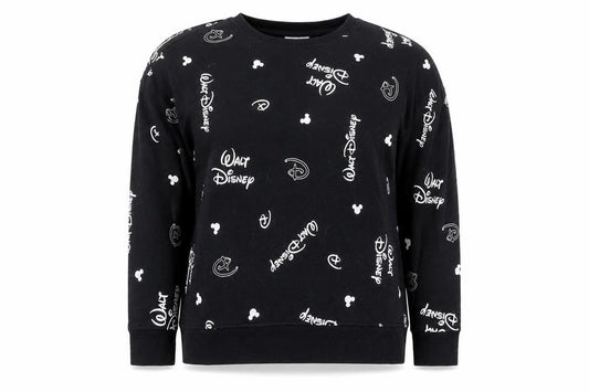 Disney Women’s Black XL Pullover Sweatshirt with Logo Print