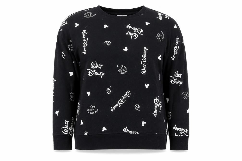Disney Women’s Black XL Pullover Sweatshirt with Logo Print