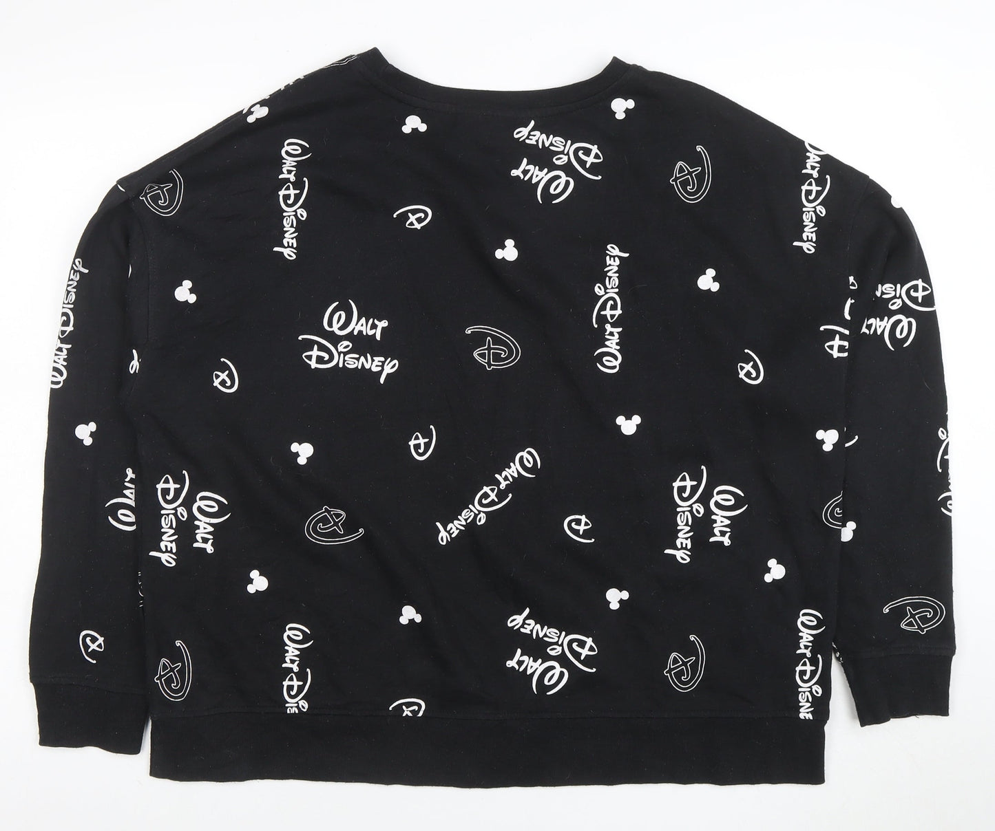 Disney Women’s Black XL Pullover Sweatshirt with Logo Print