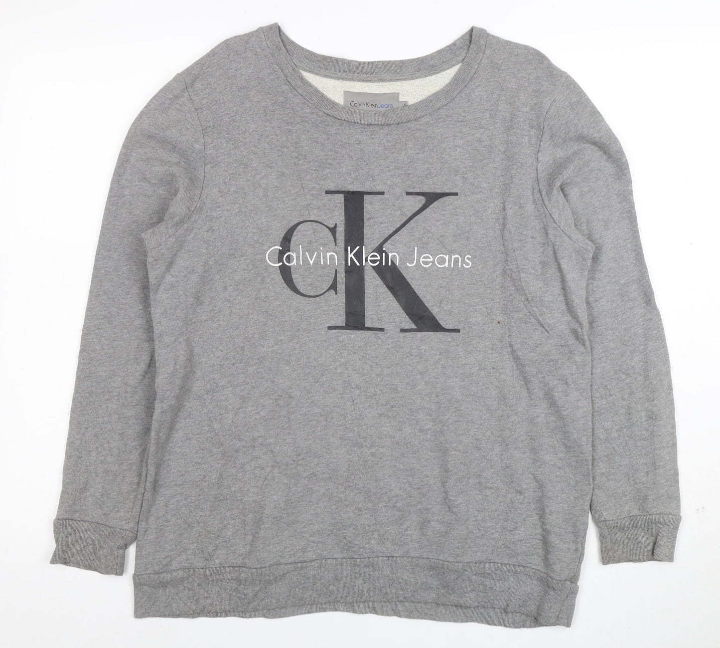 Calvin Klein Jeans Men's Grey Logo Sweatshirt Size S Pullover