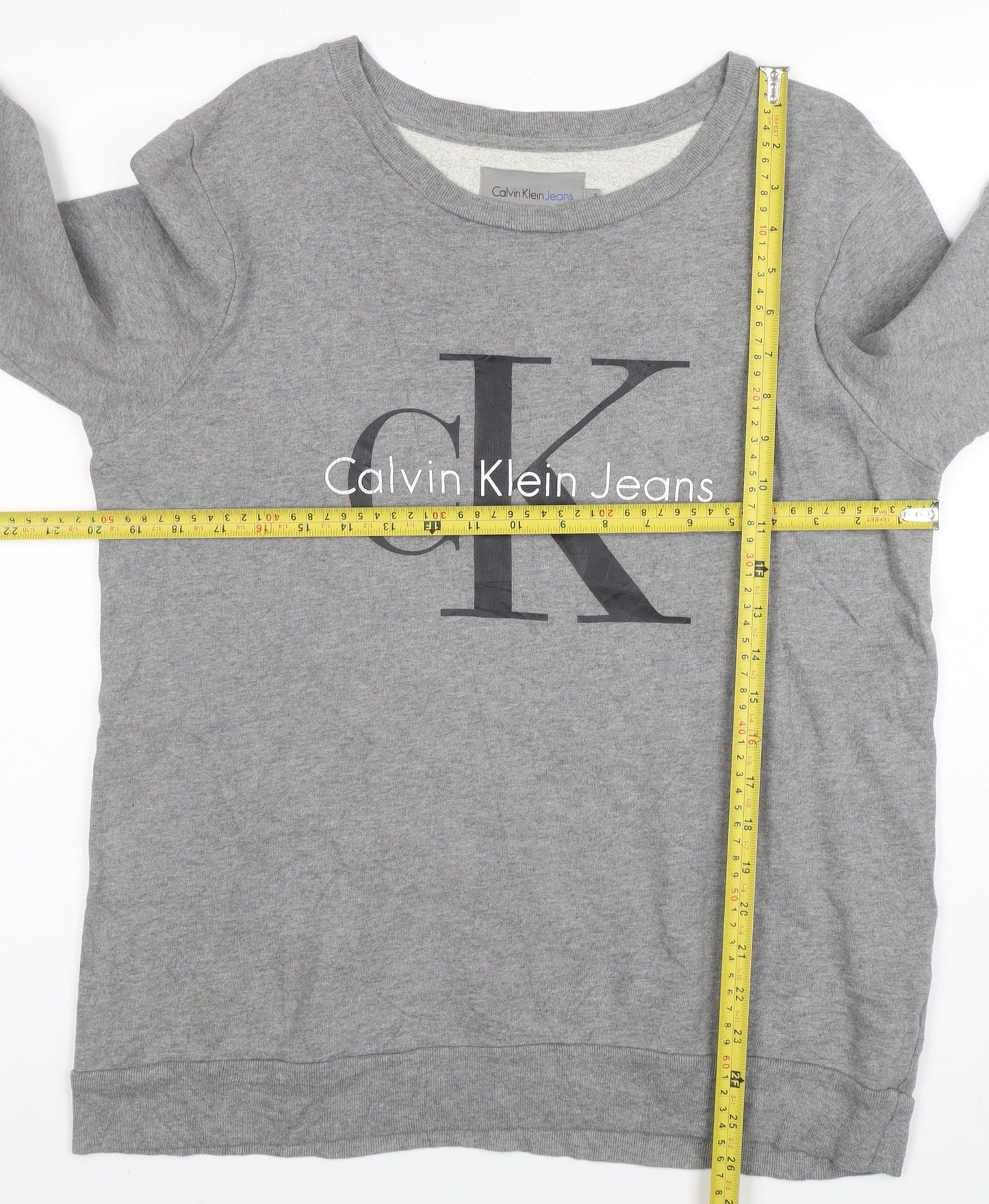 Calvin Klein Jeans Men's Grey Logo Sweatshirt Size S Pullover