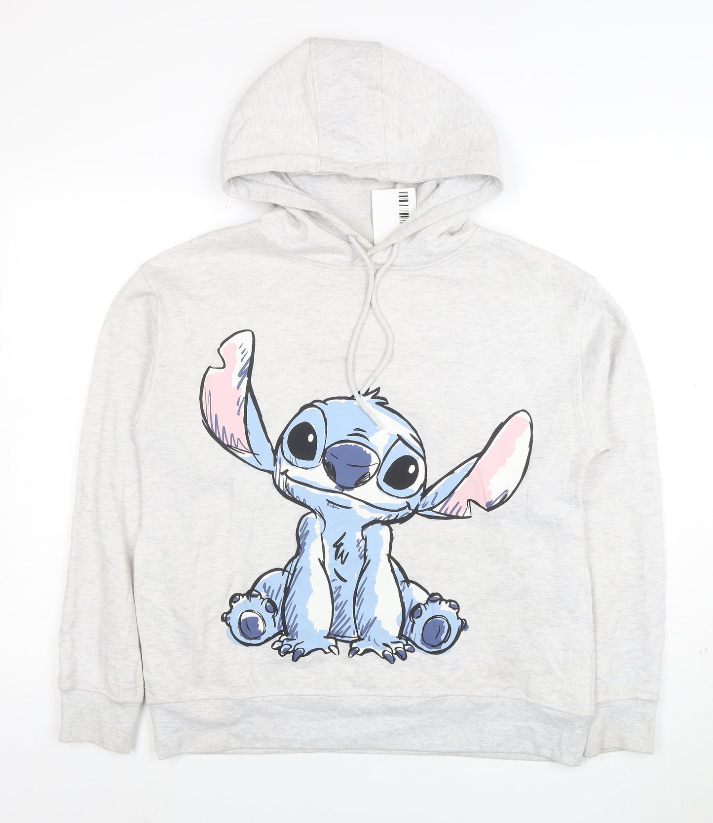 Disney Women's Grey Stitch Hoodie Size S Pullover Hooded Sweatshirt