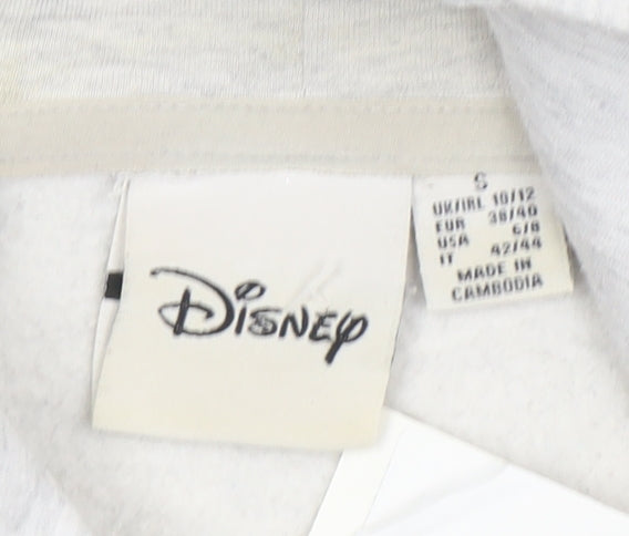 Disney Women's Grey Stitch Hoodie Size S Pullover Hooded Sweatshirt