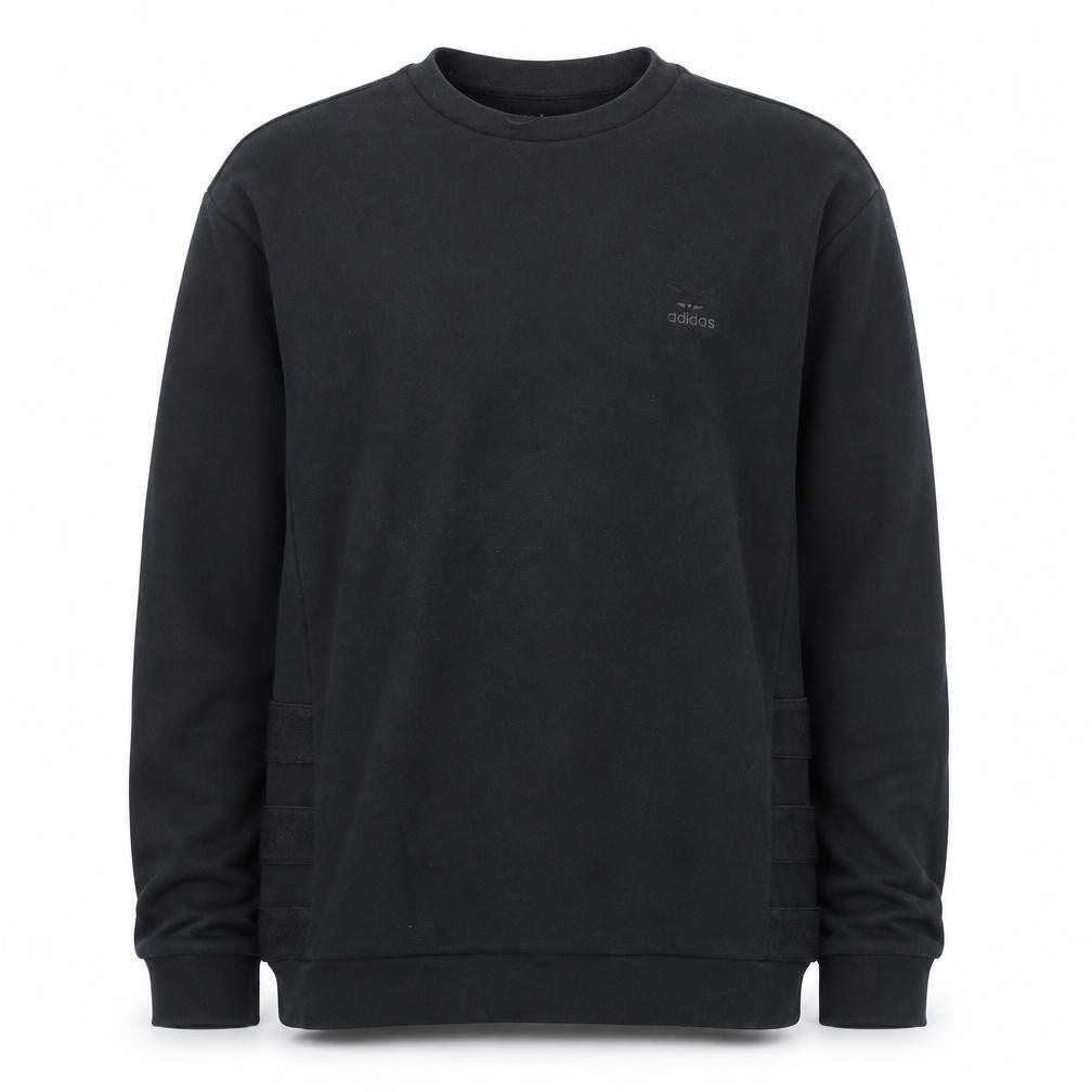 Adidas Men Black L Pullover Sweatshirt Regular Fit Crew Neck
