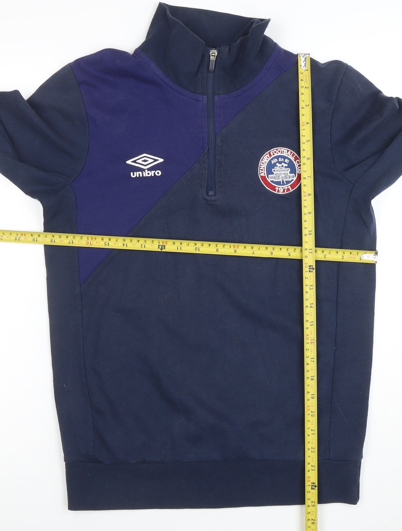 Umbro Men's Blue 1/4 Zip Sports Sweatshirt Size S