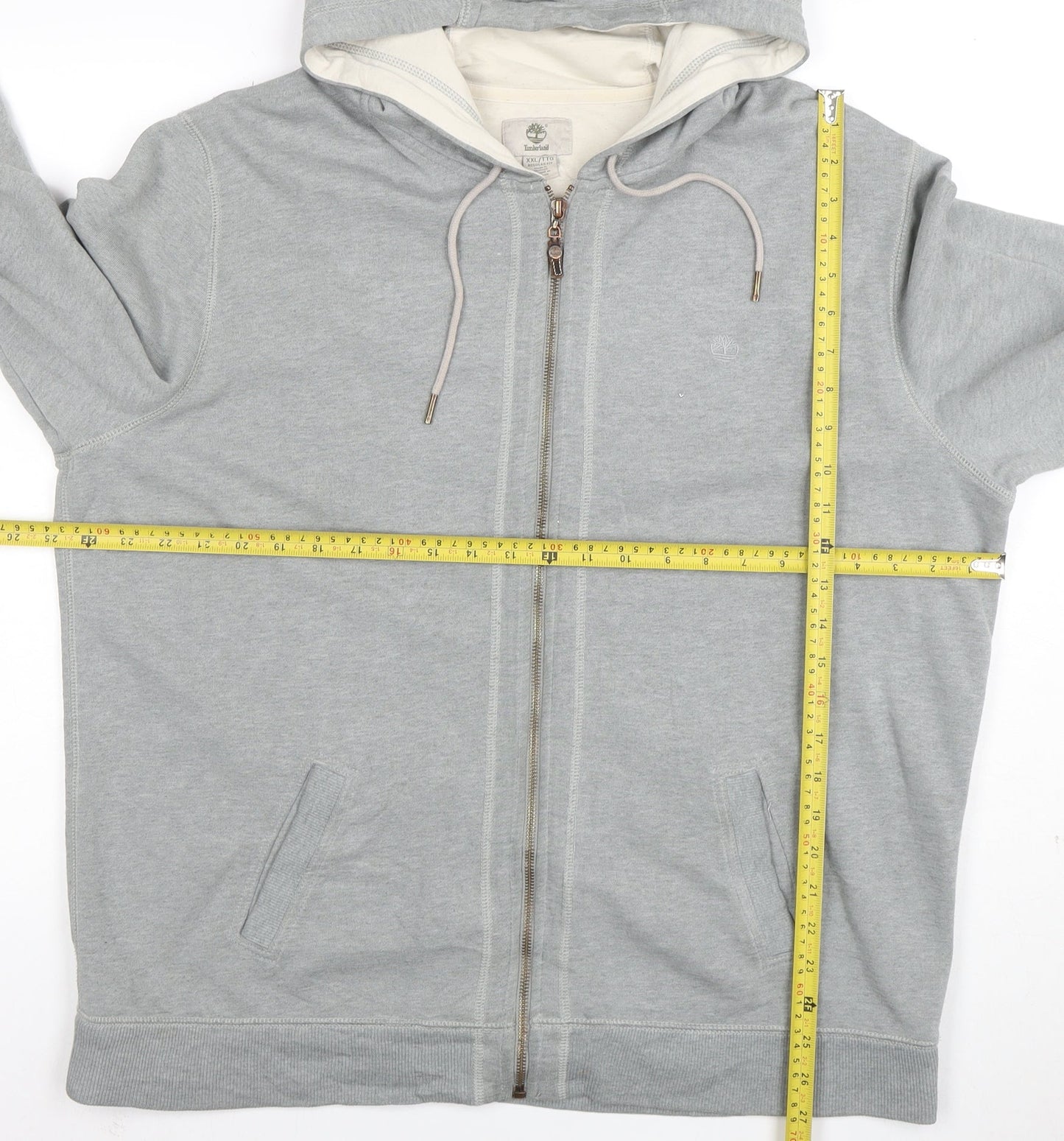 Timberland Mens Grey 2XL Full Zip Regular Fit Hoodie