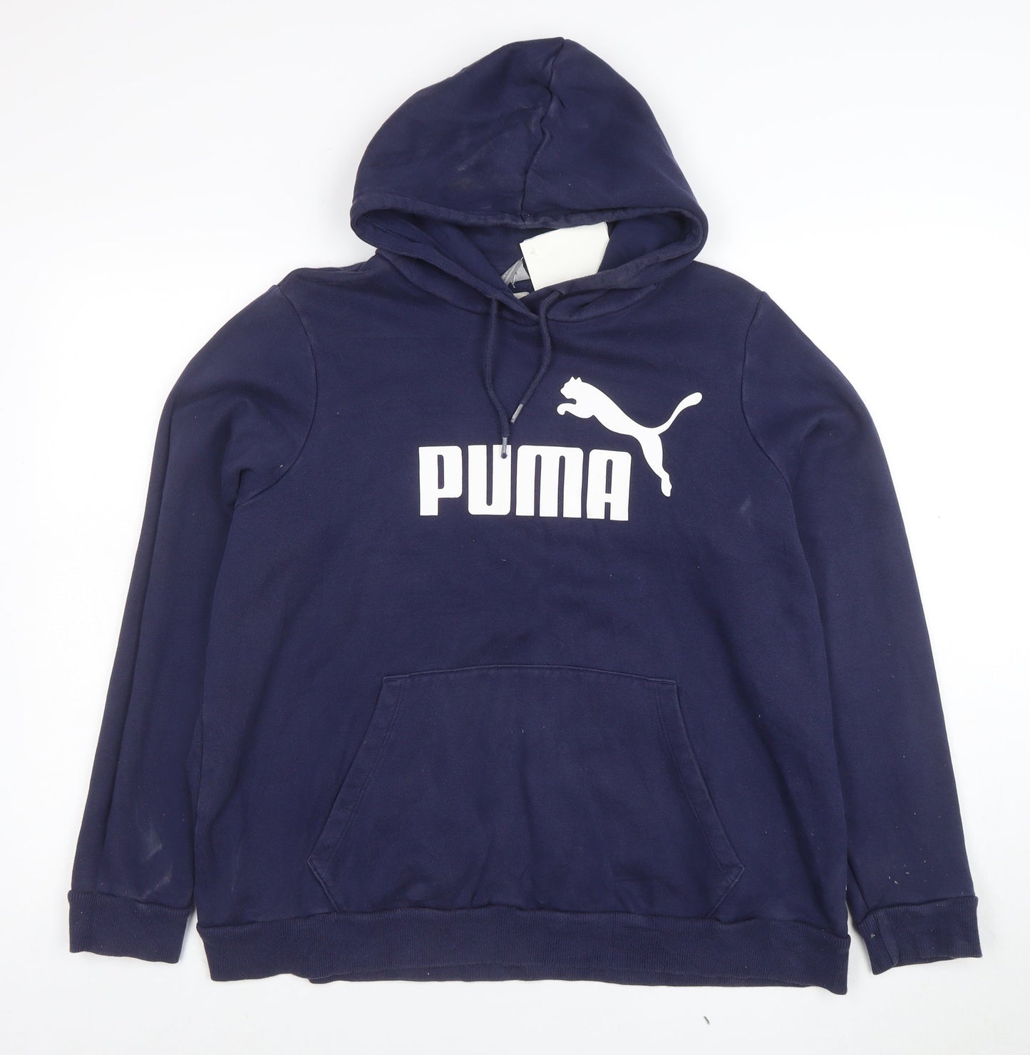 Puma Womens Navy Blue Pullover Hoodie Size XL Cotton Blend