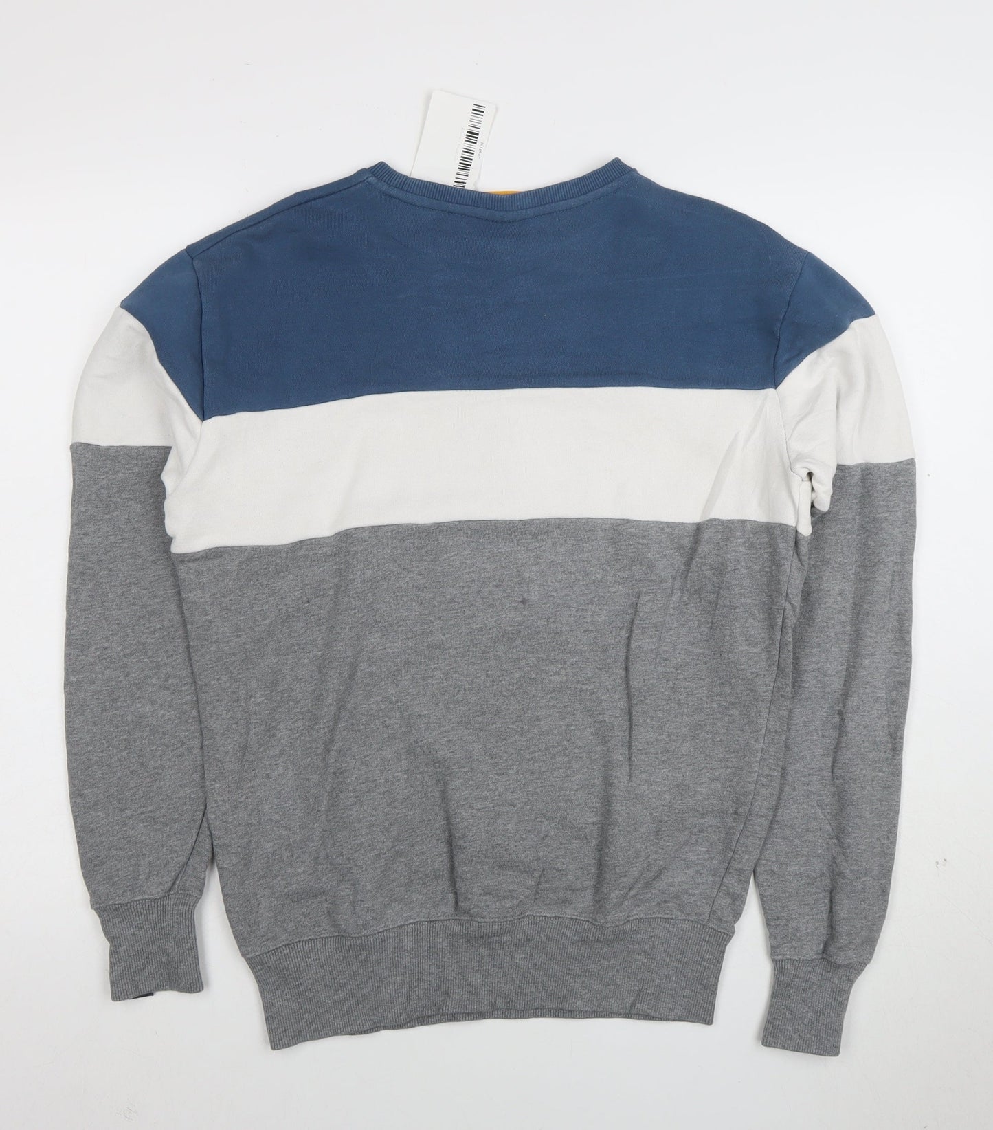 Ellesse Men’s Blue White Grey Colour Block Sweatshirt M Regular Fit