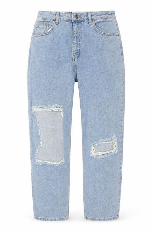 ASOS DESIGN Women’s Blue Mom Jeans Size 10 High Waist Distressed Denim