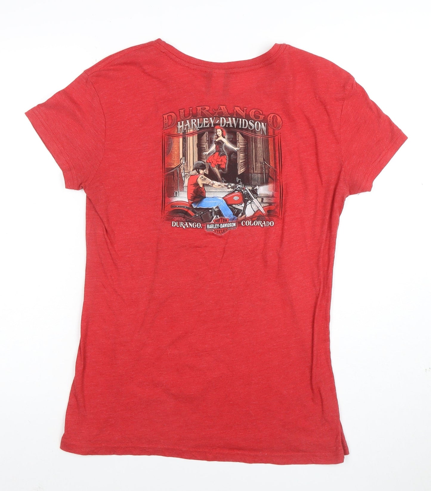Harley-Davidson Women’s Red Graphic Rhinestone T-Shirt L