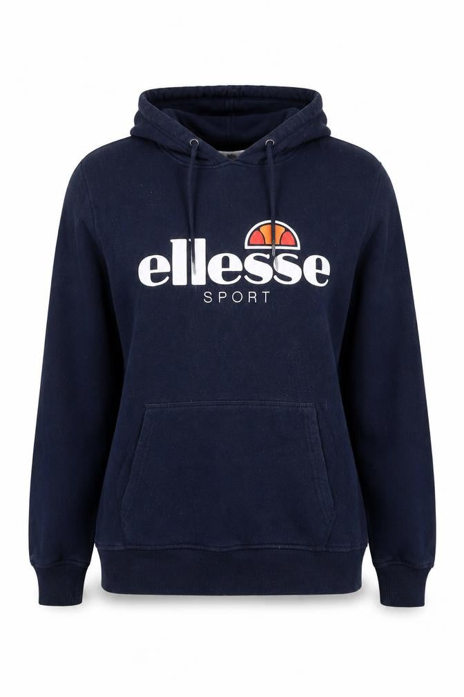 Ellesse Women's Navy Blue Pullover Hoodie UK 12 Cotton Blend Logo Sport Style