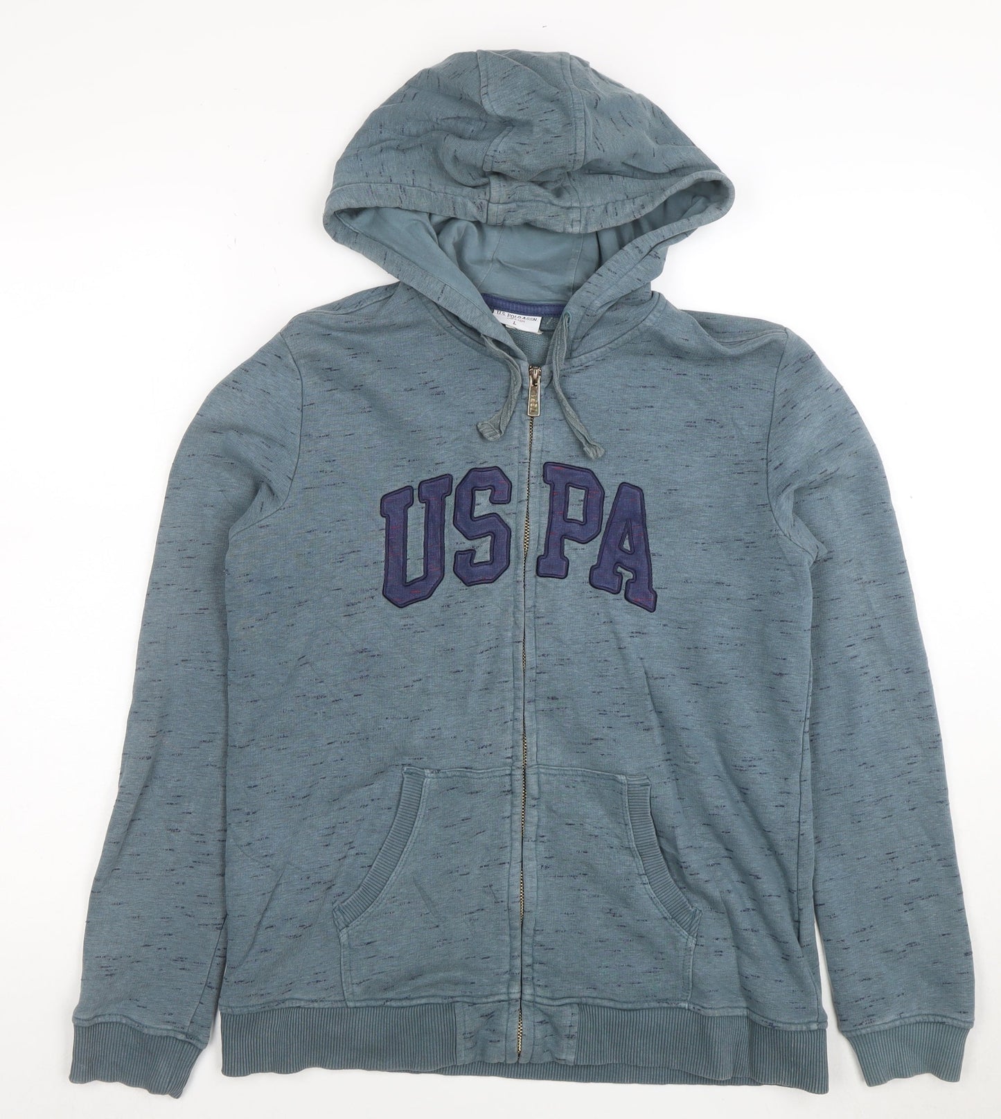 U.S. Polo Assn. Men's Blue Full Zip Hoodie Size L