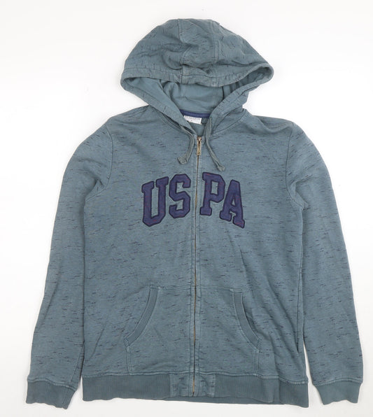 U.S. Polo Assn. Men's Blue Full Zip Hoodie Size L