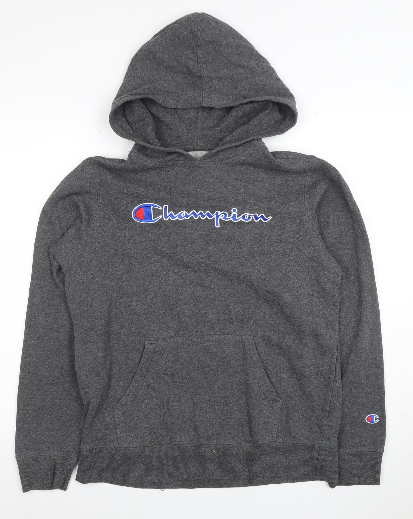Champion Men's Grey XL Pullover Hoodie Fleece Logo Sweatshirt