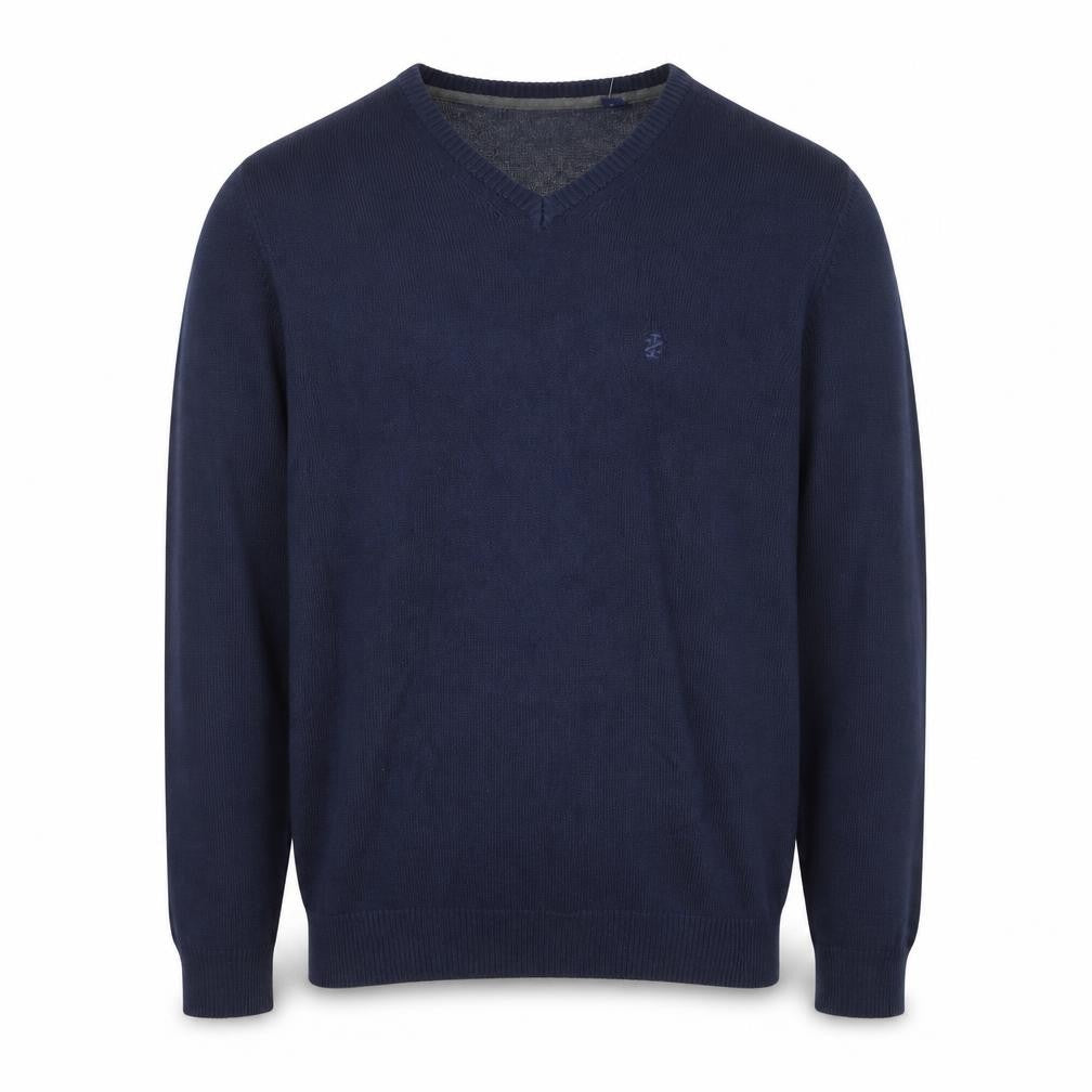 IZOD Men's Blue V-Neck Cotton Blend Pullover Jumper XL