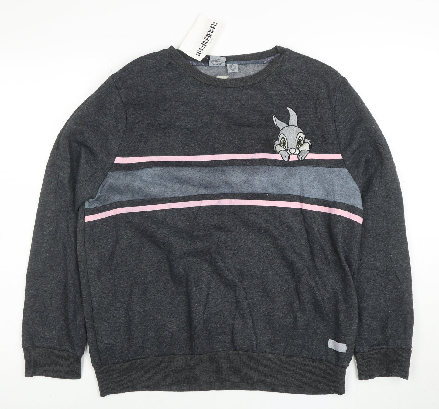 Disney Women’s Grey Thumper Embroidered Pullover Sweatshirt M