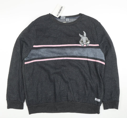 Disney Women’s Grey Thumper Embroidered Pullover Sweatshirt M