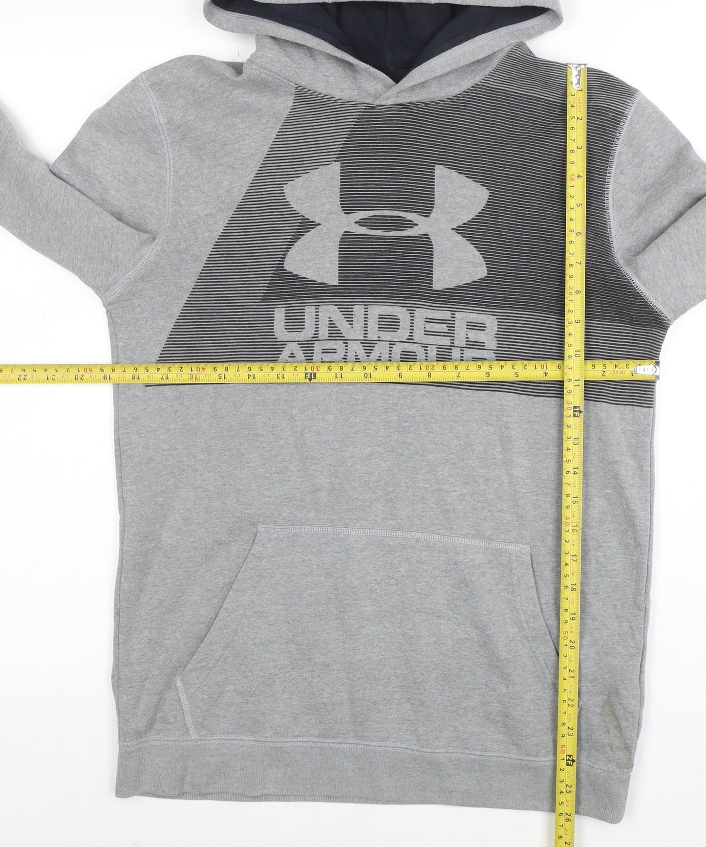 Under Armour Boys Grey Loose Fit Pullover Hoodie Size YXL