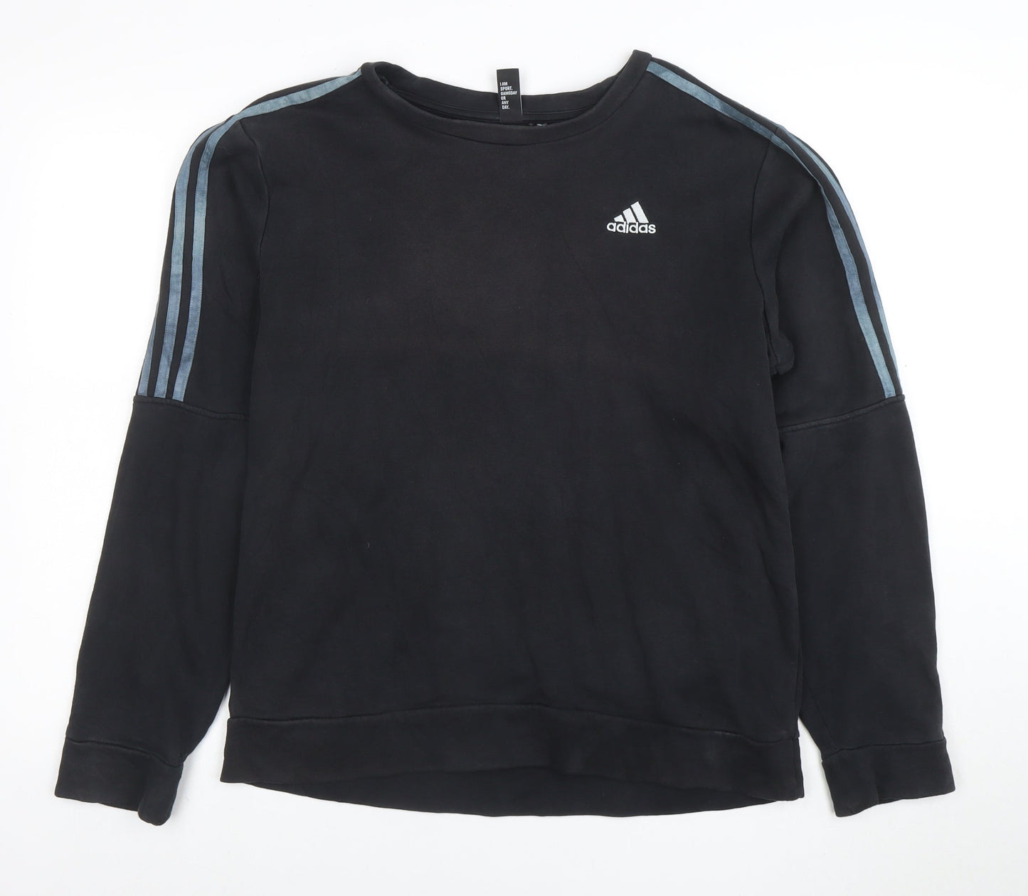 adidas Mens Black Crew Neck Sweatshirt L Pullover Athletic