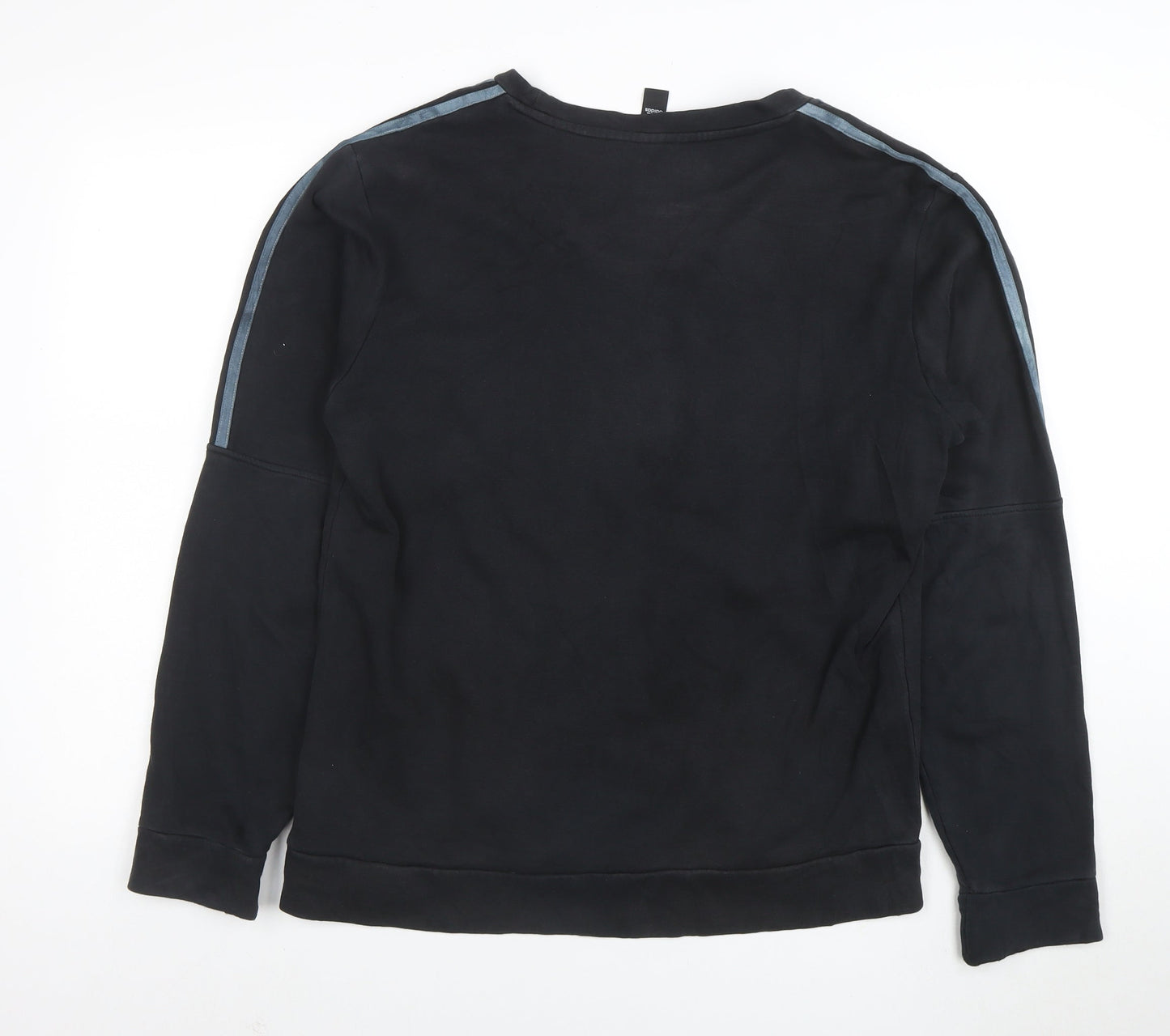 adidas Mens Black Crew Neck Sweatshirt L Pullover Athletic