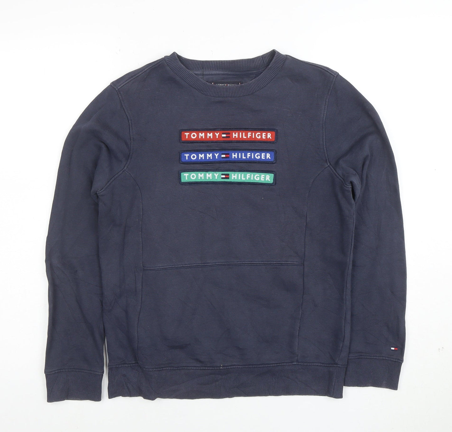 Tommy Hilfiger Boys Blue Crew Neck Pullover Sweatshirt Size 152