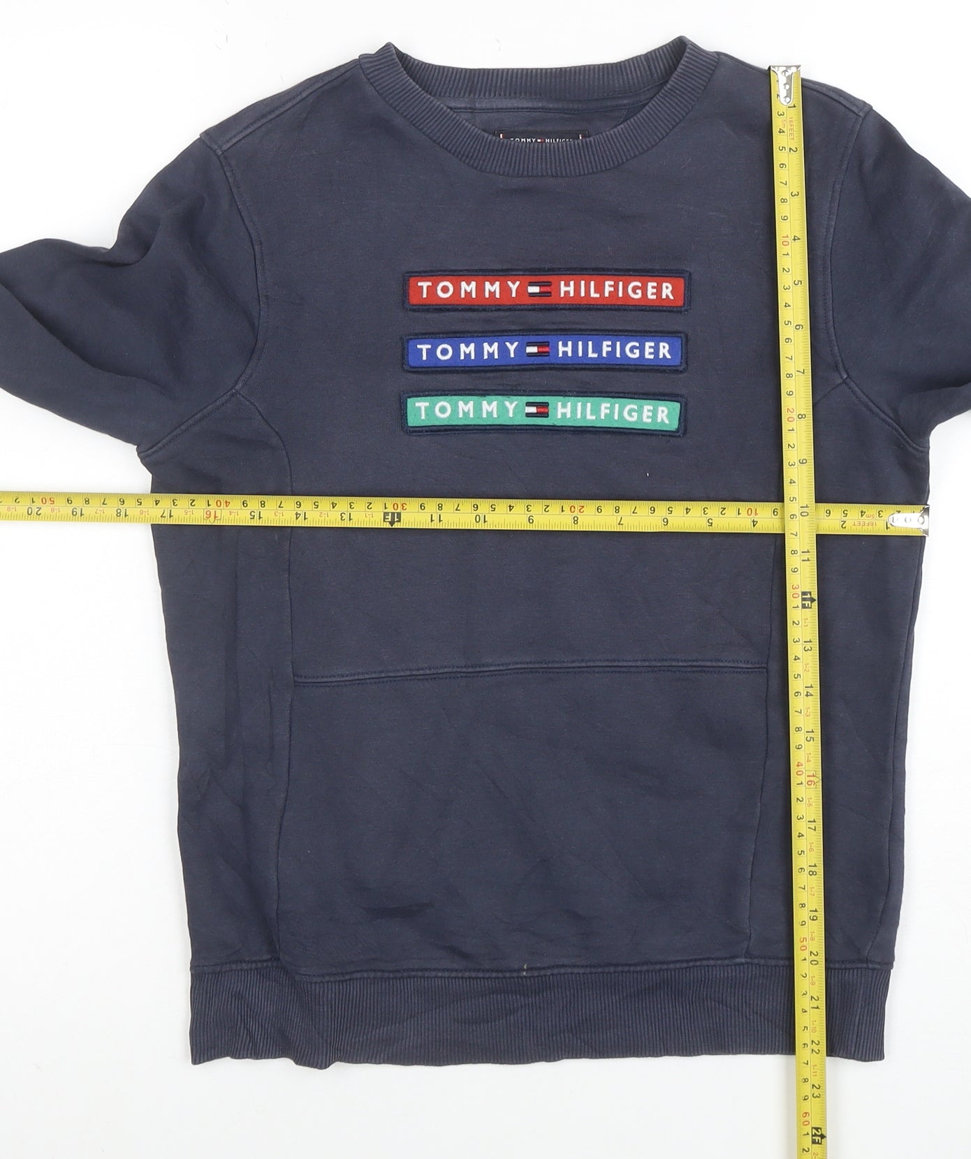Tommy Hilfiger Boys Blue Crew Neck Pullover Sweatshirt Size 152