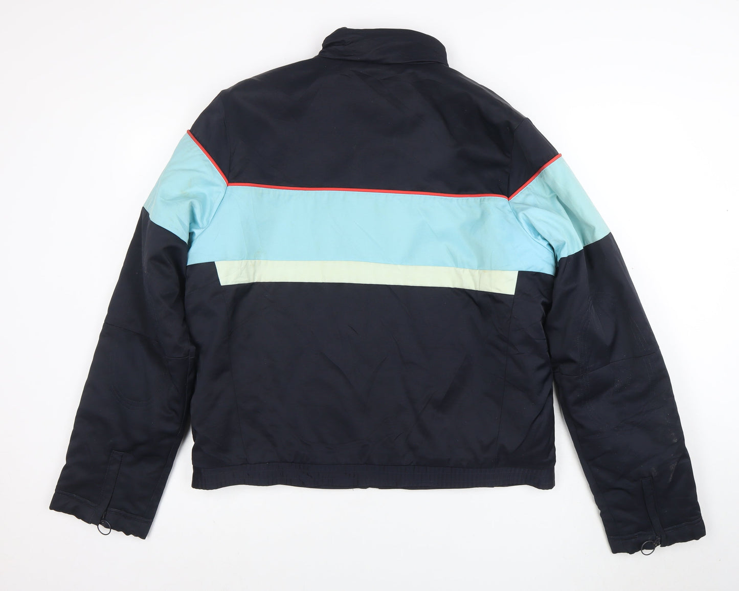 Adidas Men's Blue M Retro Bomber Jacket Full Zip Lined Sportswear