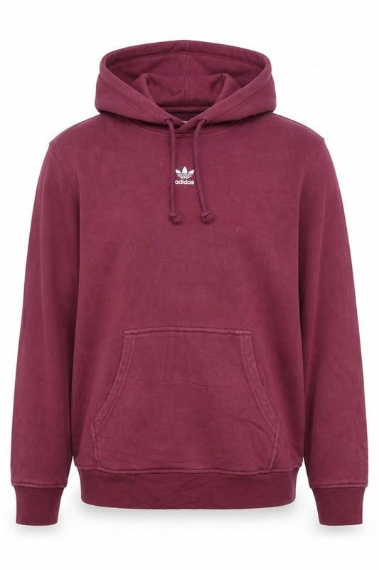 Adidas Women’s Burgundy Pullover Hoodie UK 12 Cotton Blend Casual