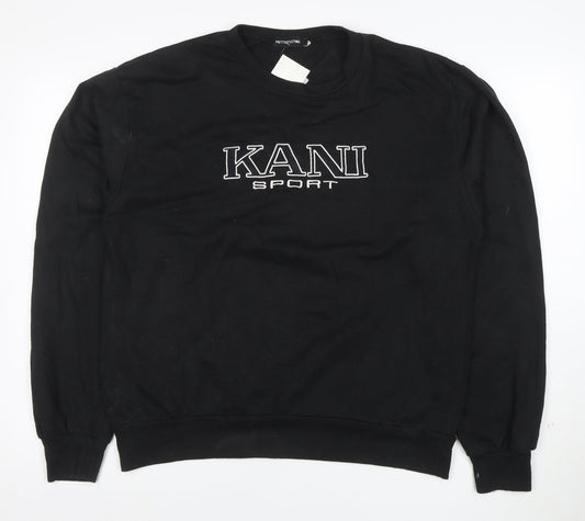 PrettyLittleThing Women Black Small Kani Sport Logo Pullover Sweatshirt